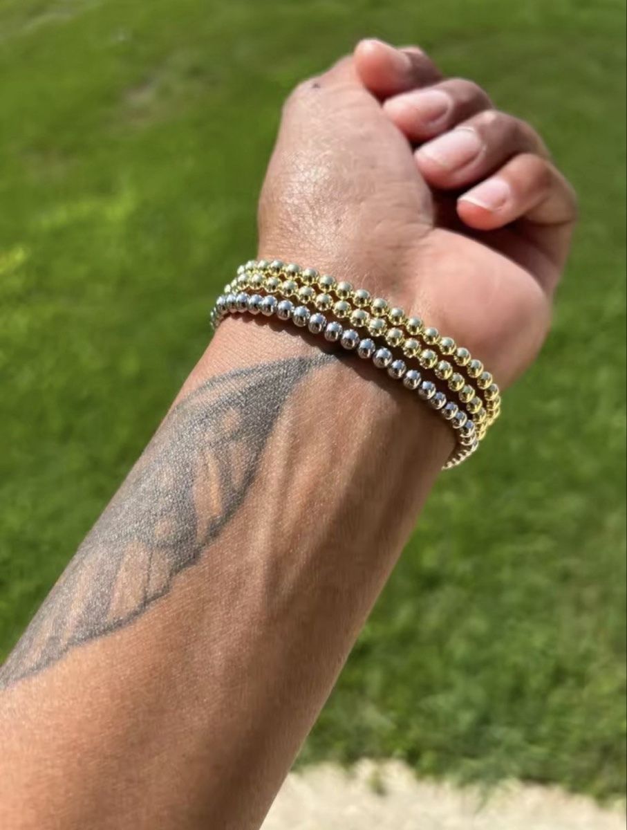 Bracciali & Braccialetti: Bracelet doré à perles, superposable, avec breloque – Nuovo e nell'imballaggio originale da Lausanne venduto da msh_zg5n 2