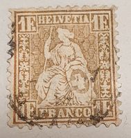 Sitzende Helvetia 36a goldbronze rötlich Kat. 600.00 mit Att