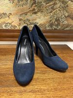 Elegante, Dunkelblaue Wildleder Pumps, Gr 38