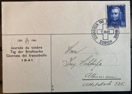 Tag der Briefmarke 1941 auf Originalkarte, SBK 20 Fr.