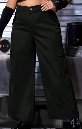 Pantalon Cargo Noir, taille 46