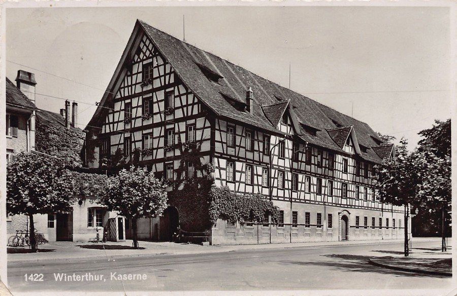 Cartes postales: Winterthur, Kaserne, Feldpost 1937 BATAILLON 63 – D'occasion à Frauenfeld par POML