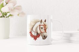 Chinesisches Tierzeichen Pferd Keramik Tasse NEU