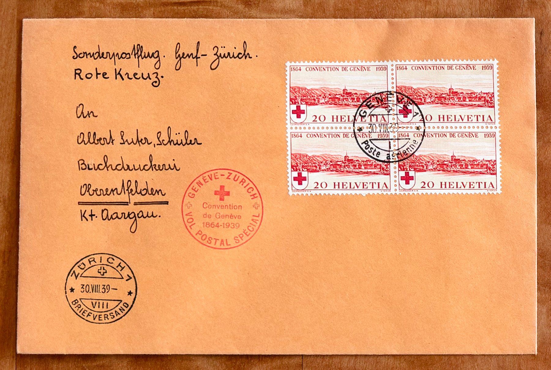 Tutti i francobolli: 1939, Flugpost Brief Rotkreuzflug – Nuovo (secondo la descrizione) da Nuglar venduto da Stamp88