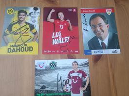 Fussball-Mix - 4 signierte Autogrammkarten - Set