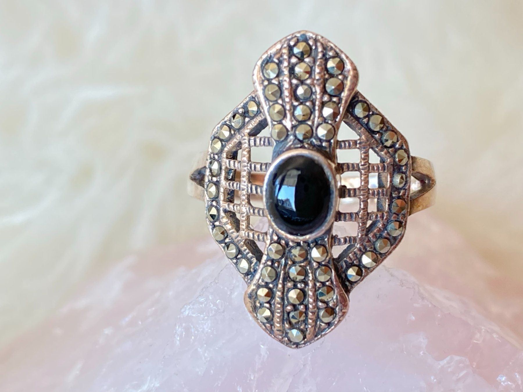 Anelli: Ring Silber 925 mit schwarzem Stein – Usato da Istighofen venduto da Ringparadies