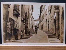 TI, Lugano, Via Cattedrale, 1920er Jahre, belebt