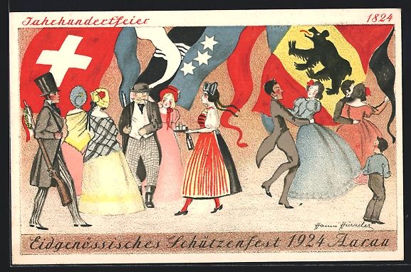 Cartoline postali: Aarau, Jahrhundertfeier, Eidgenössische – Usato da Berlin venduto da bartko-reher