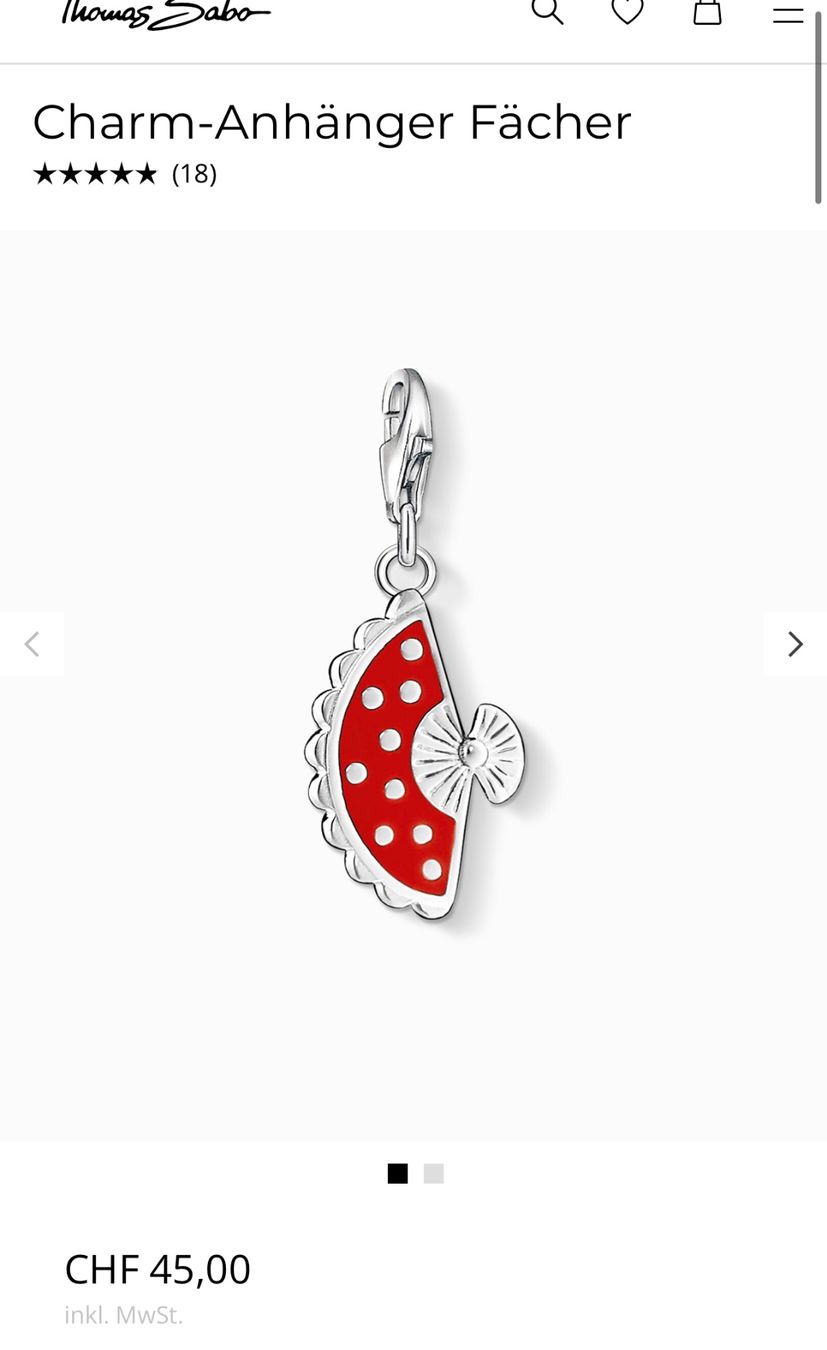 Thomas Sabo Ciondoli: THOMAS SABO Charm Anhänger Fächer – Nuovo (secondo la descrizione) da Basel venduto da shirley_gold