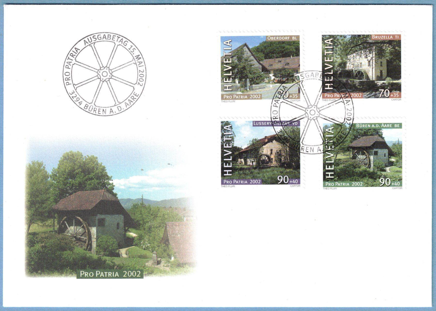 Tutti i francobolli: 2002  FDC  Pro Patria – Usato da Mellingen venduto da Ginger