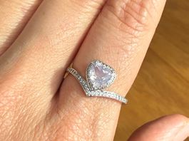 💜 Herz Amethyst Ring 925 Silber Verstellbar ✨