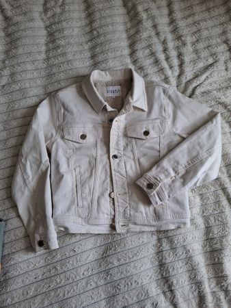Claudie Pierlot Jeansjacke mit Futter Creme, Größe 36