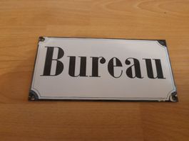 Emailleschild Bureau 10x20cm
