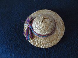 Puppenkleider, Strohhut, Hut, Puppenhut, Kopf 4 cm, Hut 8 cm
