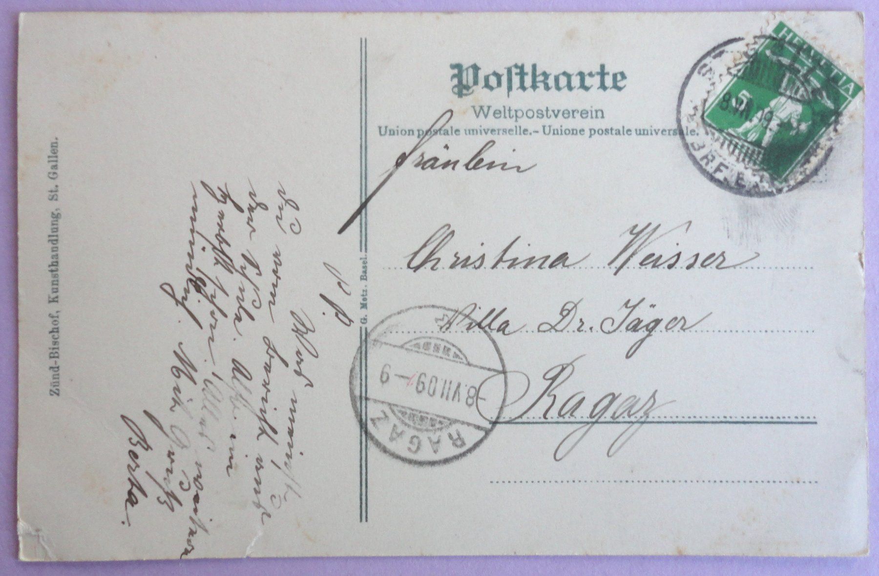 Cartoline postali: St. Gallen - Kathedrale, linkes Seitenschiff – Usato da Fétigny venduto da Billy2miny 1