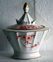 Zuckerdose Porzellan mit Blumendekor gebraucht Zustand
