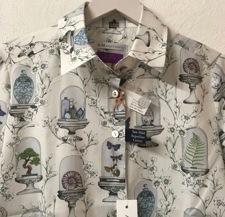 Bluse Liberty „The Collector“ Sommervogel Bonsai weiss Gr 40