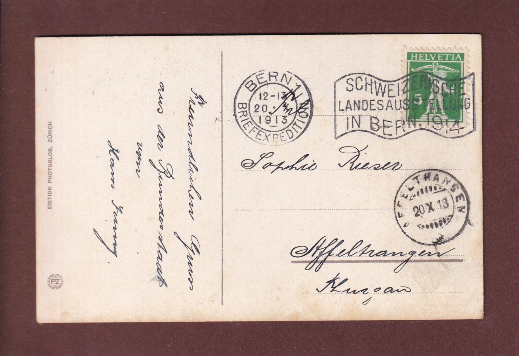 Cartoline postali: BERN - Teilansicht - 1913 – Usato da Pully venduto da nicecards 1