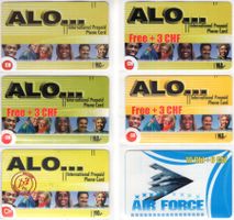 ALO... / AIR FORCE - 6 Schweizer Prepaid Telefonkarten