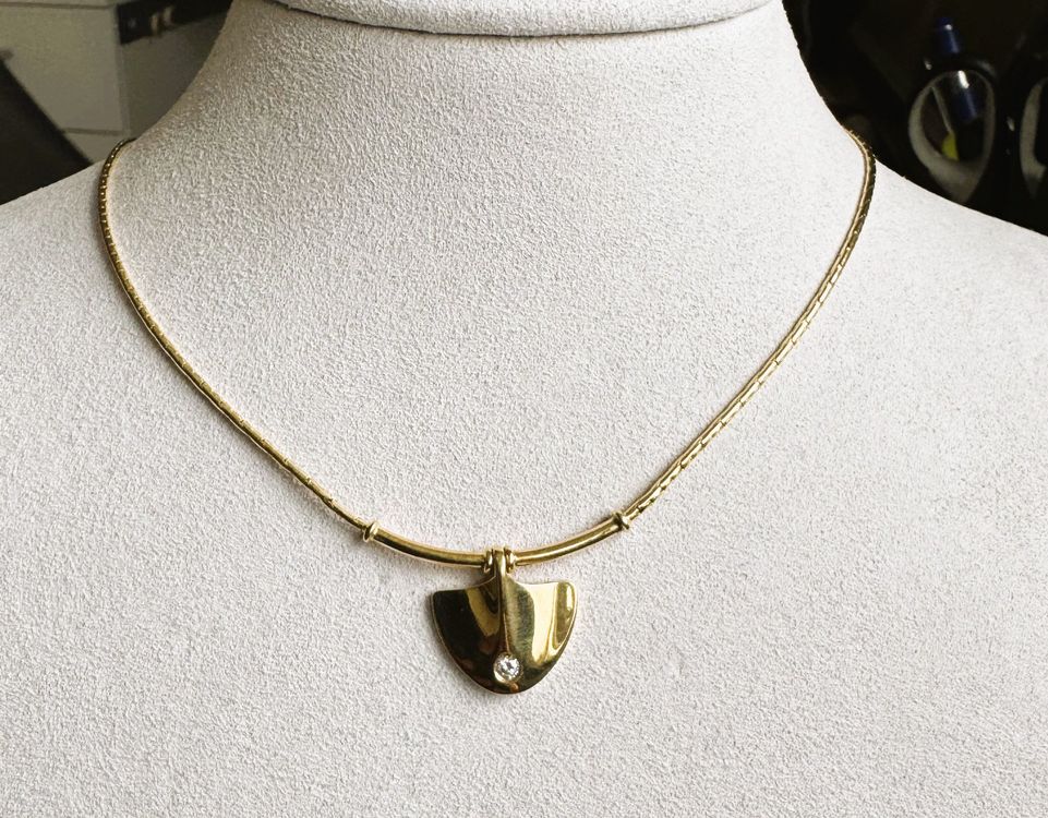 Catenine: Dekoratives Collier mit 1 Brillanten 18Karat Gelbgold – Nuovo (secondo la descrizione) da Hombrechtikon venduto da Oldclock