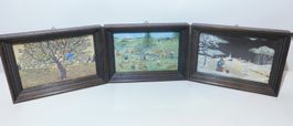 Originale Schweizer Naive Malerei, 3er Set, Top Zustand!