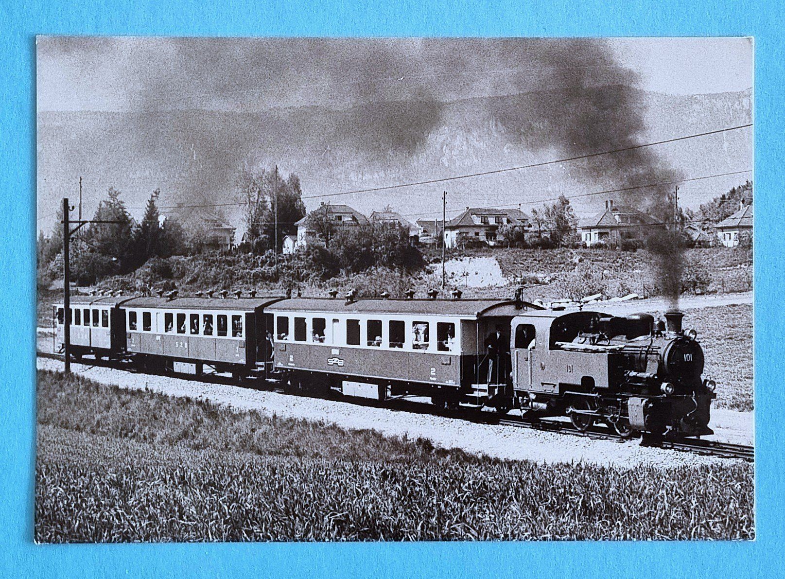 Ansichtskarten: Solothurn - Eisenbahn - Dampfzug SZB-VBW beim Bleichenberg – Gebraucht aus Rothrist von RROENK