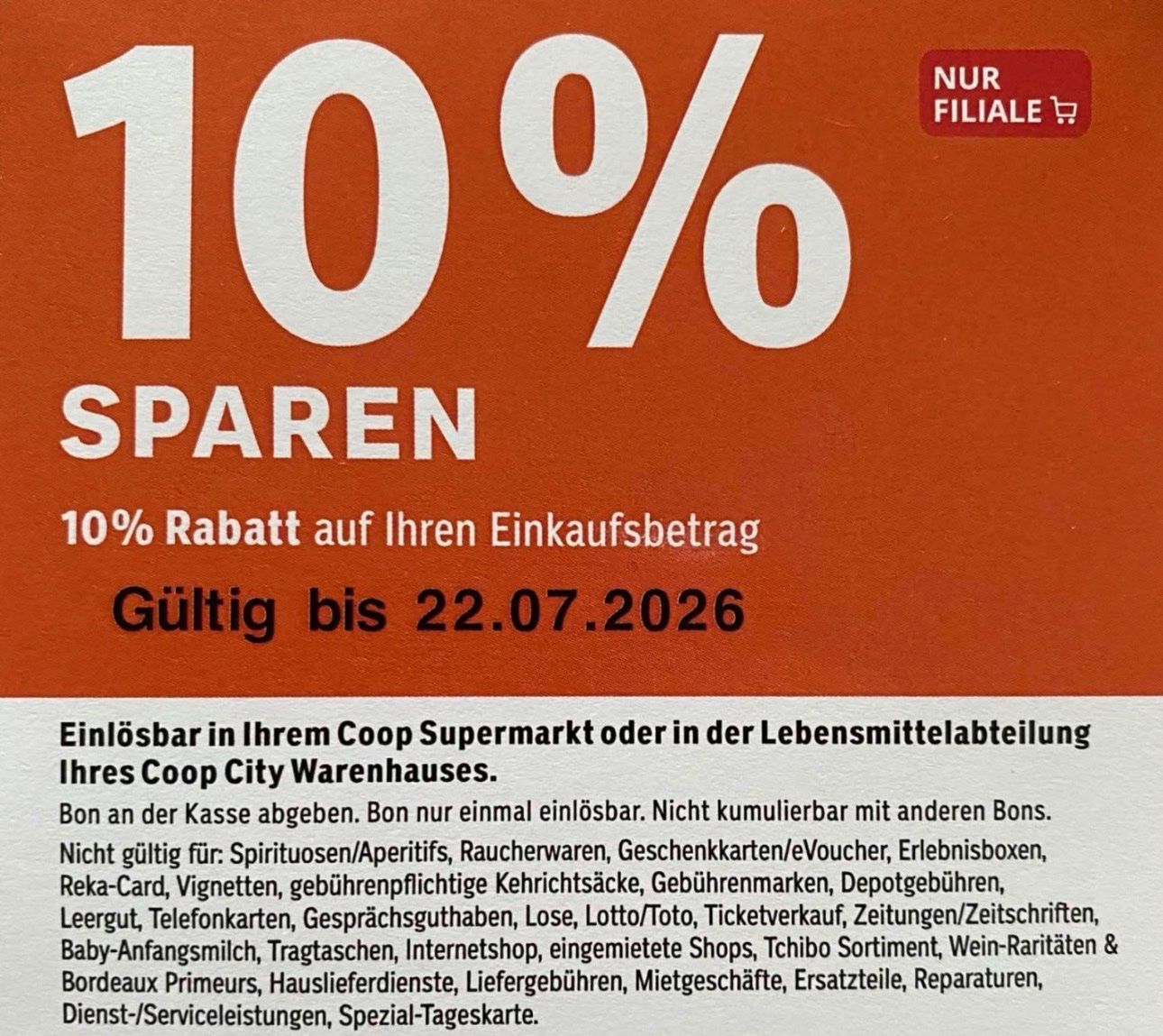 Bons: Coop 10% – Neuf (Voir description) à Kerzers par sydney04
