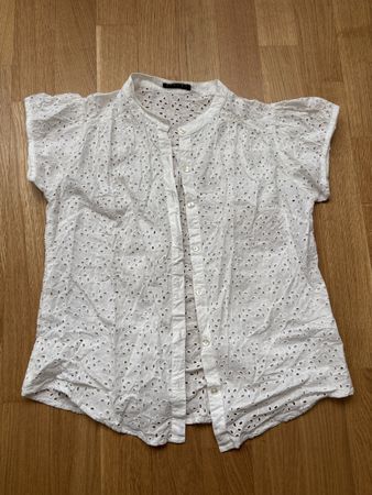Sisley cotton eyelet blouse size M new