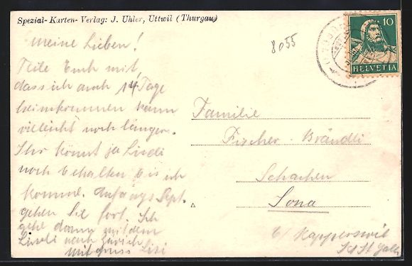 Cartoline postali: AK Uttwil, Uferpartie mit kleinen Booten – Usato da Berlin venduto da bartko-reher 1