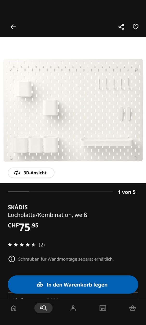 Ikea Piatti di portata: Büro Lochplatte Organizer – Usato da Bremgarten AG venduto da Tabea1108 1