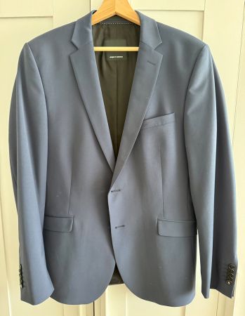 STRELLSON Anzug Veston Hose Blau techno wool d.G 48 slim fit