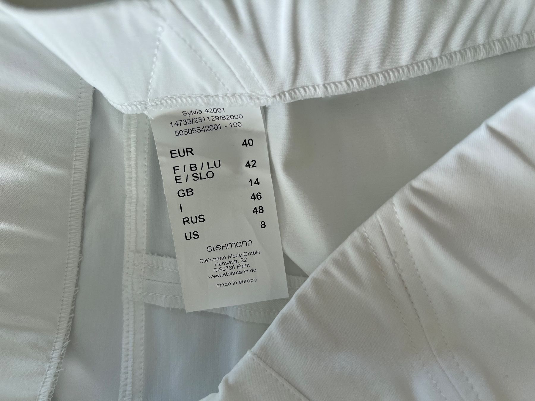 Pantaloni: st.Ann Stehmann Hosen Weiss Gr. 40 – Usato da Ebmatingen venduto da Mistelu 2