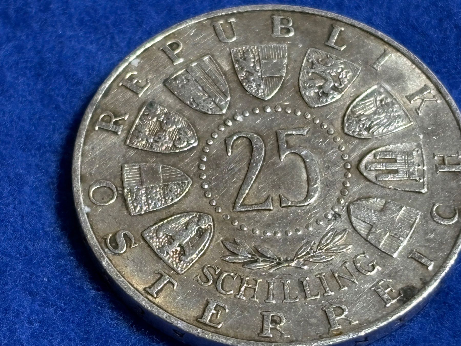 Tutti le monete: 1 Münze 25 Schilling 1956 – Usato da St. Peterzell venduto da verena40 1