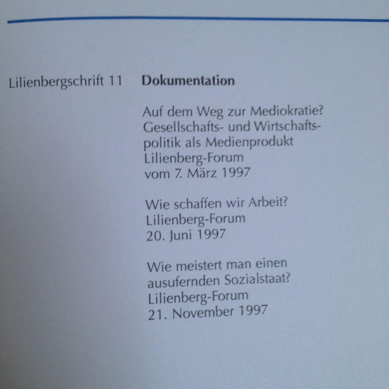 Libri: Dokumentation der Stiftung Lilienberg'97 – Nuovo (secondo la descrizione) da Siegershausen venduto da Bubsi83 1