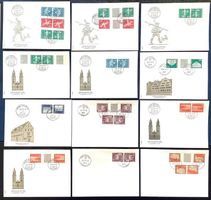 1968 -76 FDC - Kehrdruckmarken gefasert mit Leuchtstoff