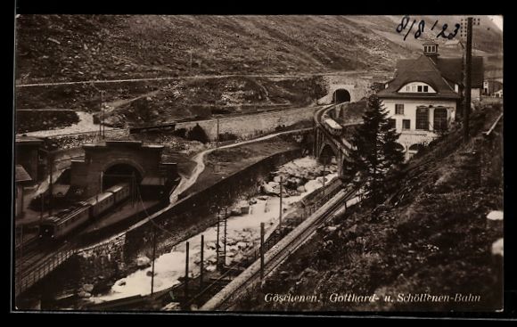 Cartoline postali: Göschenen, Gotthard- und Schöllenen-Ba – Usato da Berlin venduto da bartko-reher