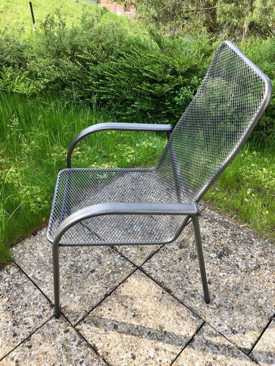 4 Gartenstühle Metall Anthrazit mit Polstern Kaufen auf Ricardo