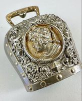 Glocke mit Portrait Verzierungen Silber Metall