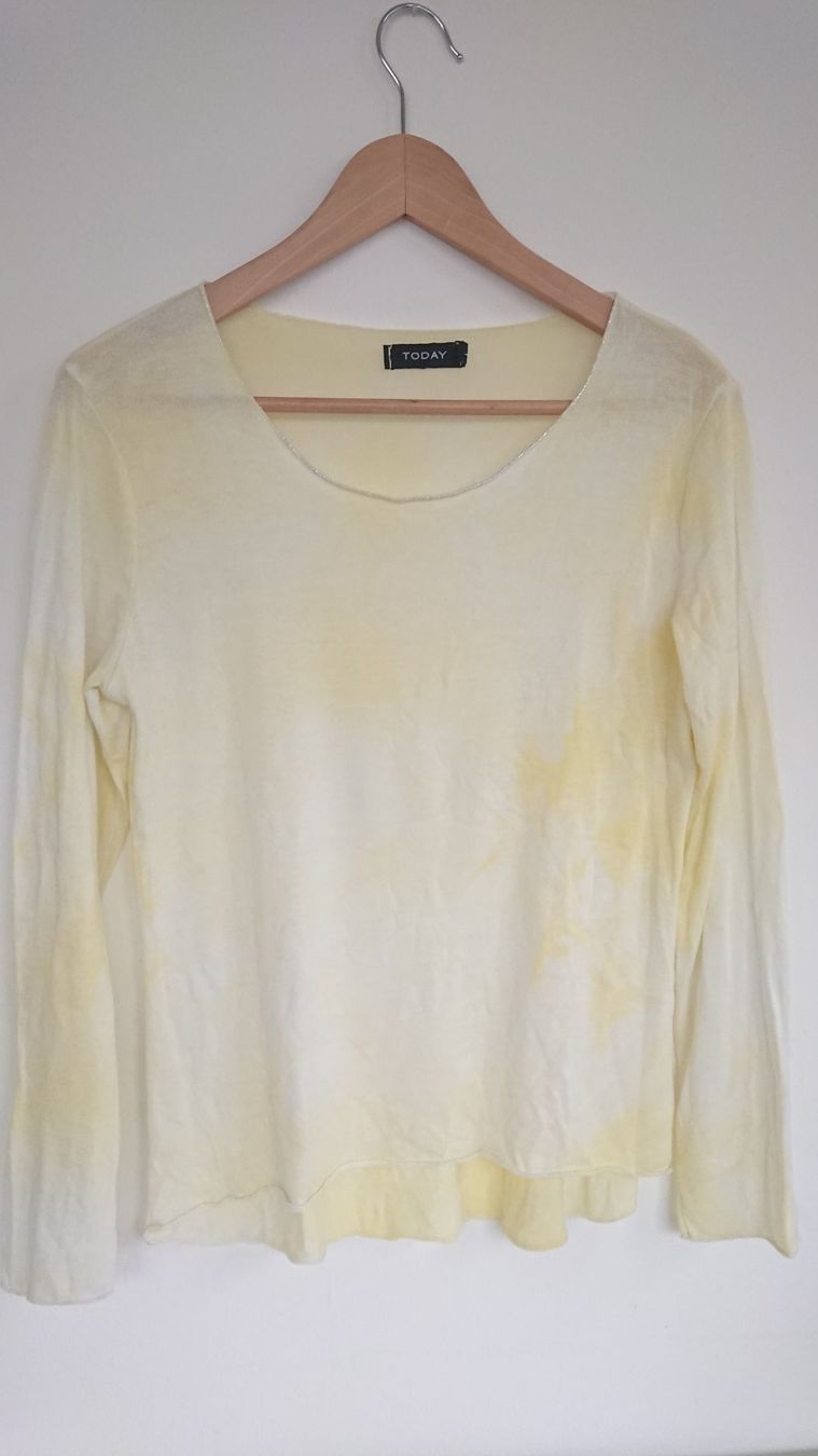 Maglioni & Felpe: Damen Pullover Today Gr. L Batik Neon Gelb Weiss – Usato da Hallau venduto da CHACLA