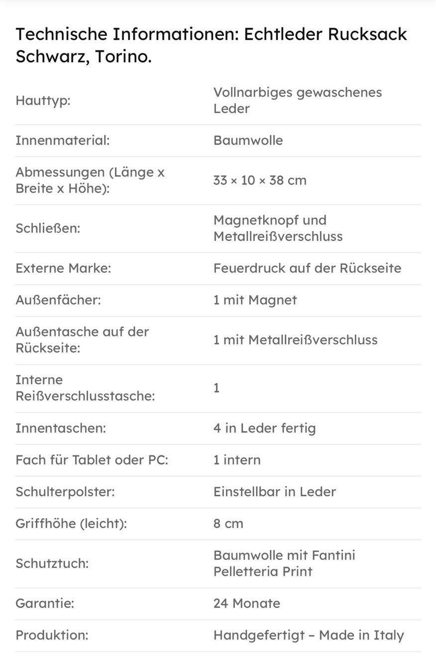 Zaini: Lederrucksack Torino - Farbe: Natürlich – Nuovo e nell'imballaggio originale da Wittenbach venduto da WWW.DRILUBAGS.CH 6