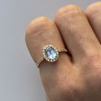 Gelb Gold 18 Karats 750 Topas Solitär Ring