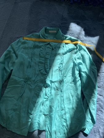 Strenesse Bluse 100% Seide grün petrol türkis Gr 38