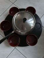 Fondue Set Stainless Steel 5 Bowls Base Used