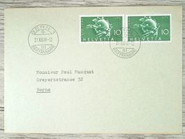 TR03 Enveloppe + Timbre Suisse 1949