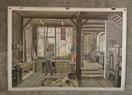 Schulwandbild "Glasmalerwerkstätte"