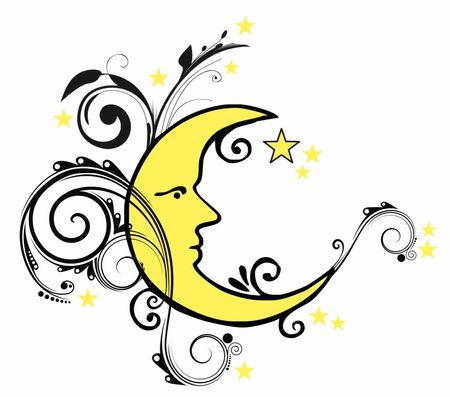 T‘Shirt kurzarm weiss, Motiv Mond, Gr.M/L