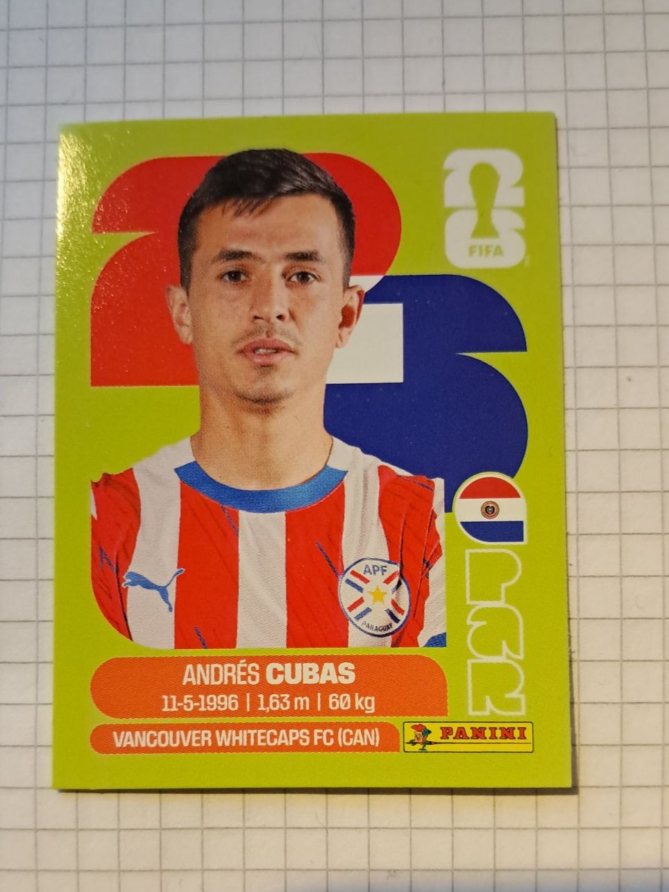 Panini Carte collezionabili: WM26 Andres Cubas RAR 12 – Nuovo (secondo la descrizione) da Wallisellen venduto da Cyberfuexli