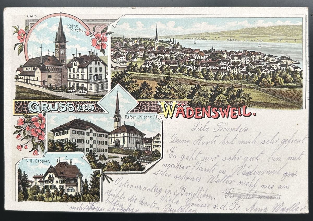 Cartoline postali: Gruss aus Wädenswil Litho  – Usato da Horw venduto da Tellbub