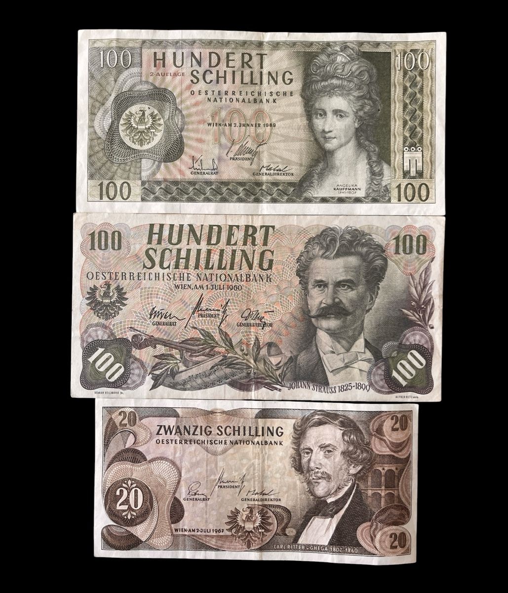 Banconote: Österreich 3 Banknoten – Usato da Winterthur venduto da Numismatica-Vitu