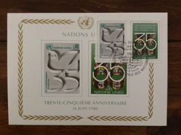 FDC Karte 35. Jahrestag der Vereinten Nationen
